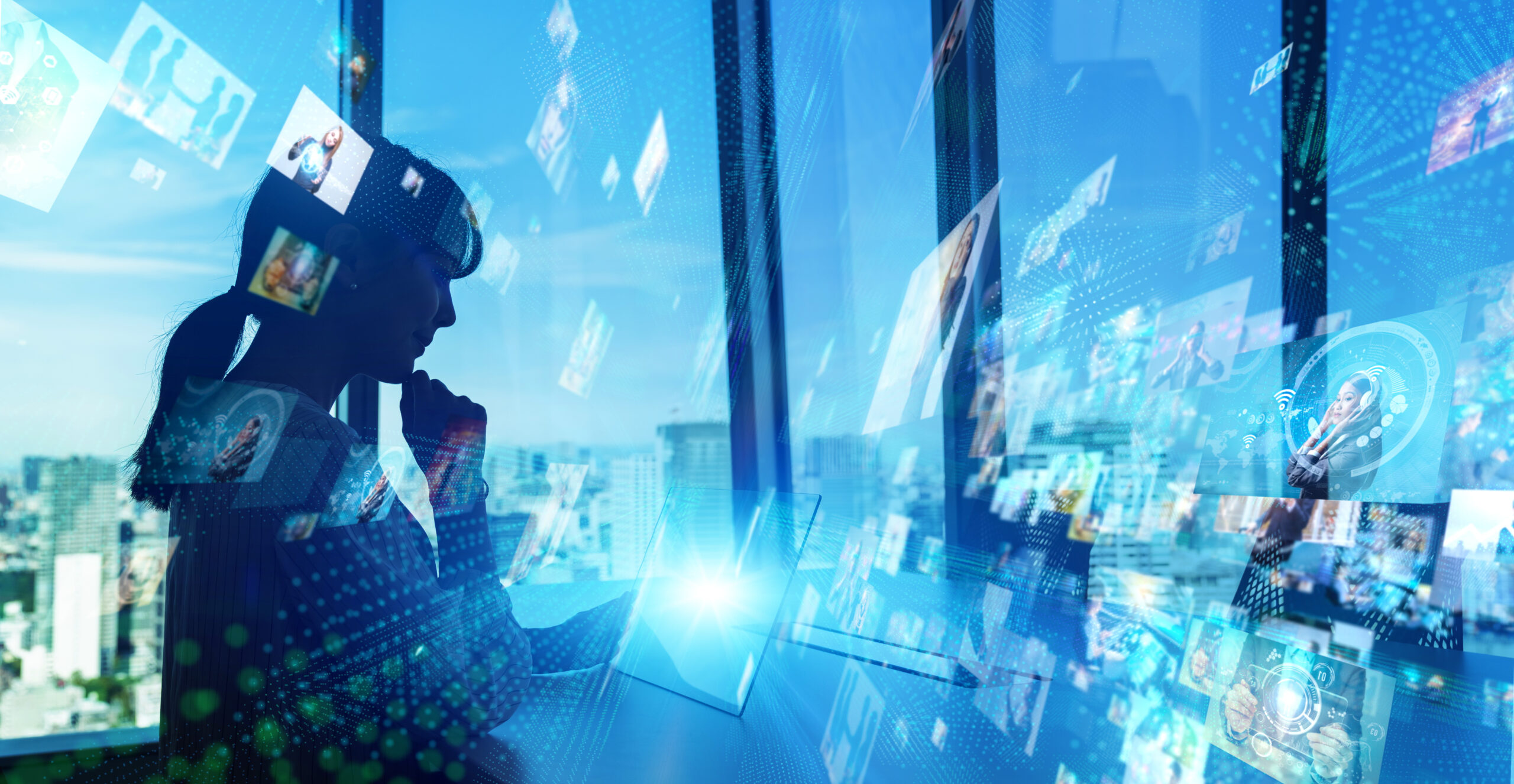HUD (Heads up display) concept. Social networking servic. communication network. HUD (Heads up display) concept. Social networking servic. communication network.